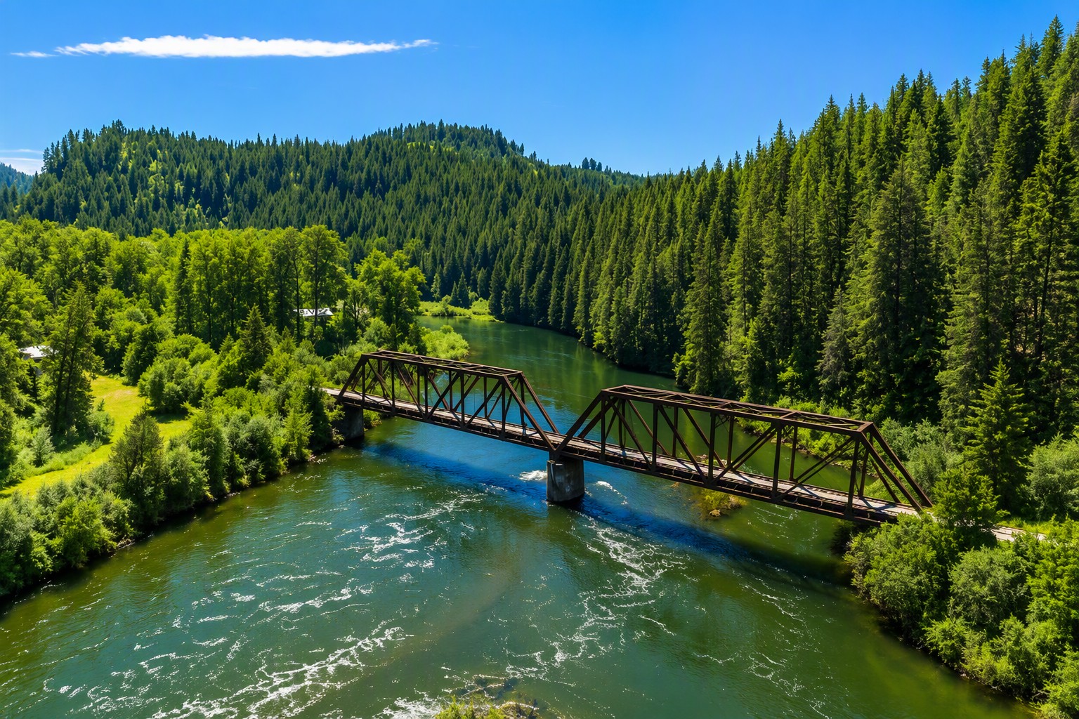 Historic Milwaukee Road trestle over the St. Joe River