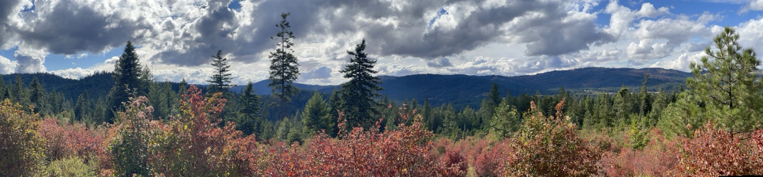 Panoramic amphitheater mountain view from the road